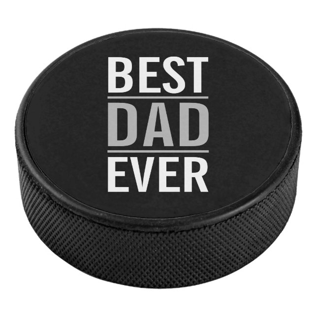 Palet De Hockey Meilleur papa jamais | Noir moderne (3/4/2016 12:00:00 AM)