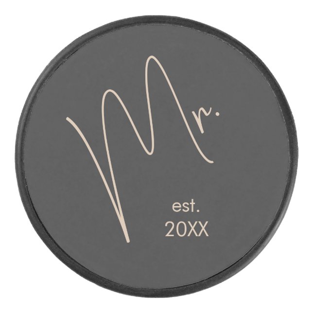 Palet De Hockey Modern Groom | Beige + Black Script (Devant)