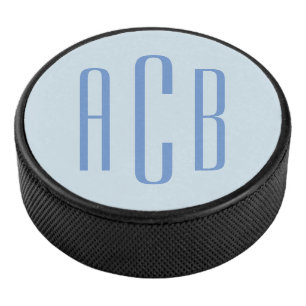 Palet De Hockey Monogramme à trois lettres bleu moderne