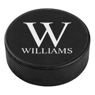 Palet De Hockey Monogramme et nom personnalisés classiques
