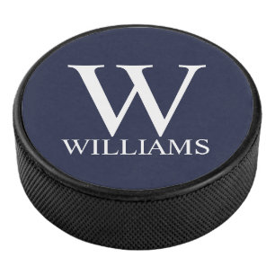 Palet De Hockey Monogramme et nom personnalisés classiques