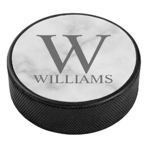 Palet De Hockey Monogramme et nom personnalisés classiques
