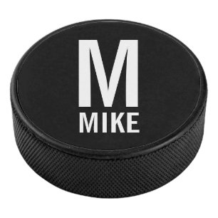 Palet De Hockey Monogramme et nom personnalisés modernes