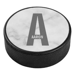 Palet De Hockey Monogramme et nom personnalisés modernes