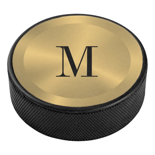 Palet De Hockey Monogramme minimal de texture métallique or (3/4/2016 12:00:00 AM)