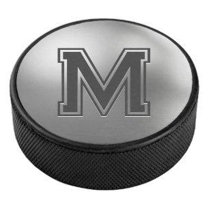 Palet De Hockey Monogramme personnalisé Métal brossé Cool