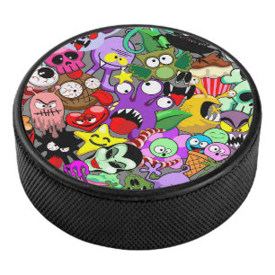 Palet De Hockey Monstres caractères mignons Motif d'Halloween