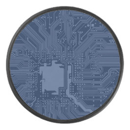 Palet De Hockey Motif de circuit Geek bleu