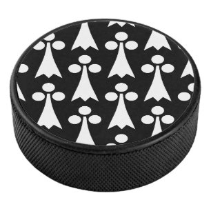 Palet De Hockey Motif Ermine, Motif médiéval, Blanc sur Noir