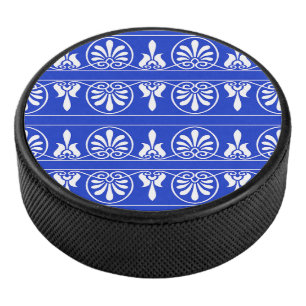Palet De Hockey Motif Méditerranéen Arabesque Grec Bleu