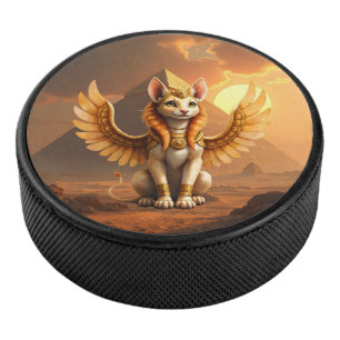 Palet De Hockey Mystical Winged Cat Sphinx - Art Imaginaire égypti