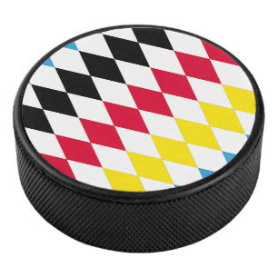 Palet De Hockey Noir rouge jaune Bavaria Motif Drapeau Diamant