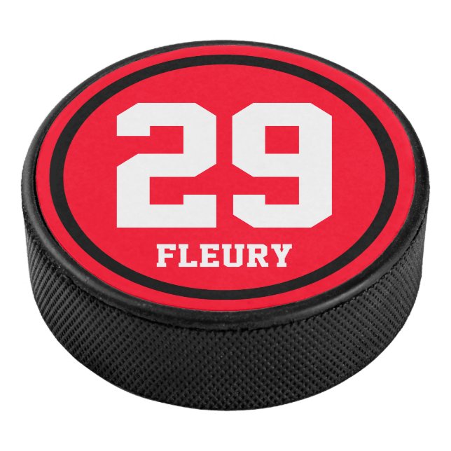 Palet De Hockey Noir solide d'anneau + votre nom et nombre (3/4/2016 12:00:00 AM)