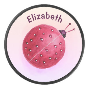 Palet De Hockey Nom de la fille rose jote Ladybug