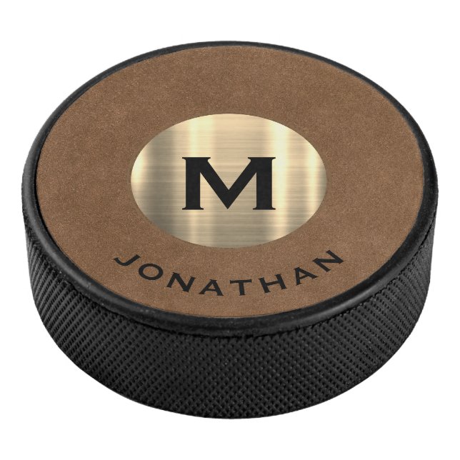 Palet De Hockey Nom du monogramme classique d'or moderne (3/4/2016 12:00:00 AM)