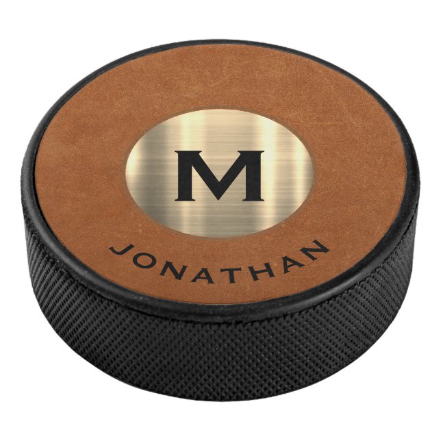 Palet De Hockey Nom du monogramme classique simple Sable Gold (3/4/2016 12:00:00 AM)