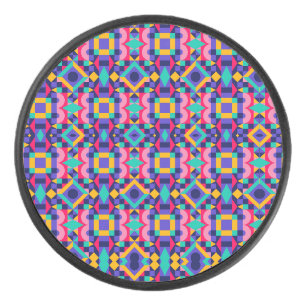 Palet De Hockey Objet rond avec un motif géométrique vibrant