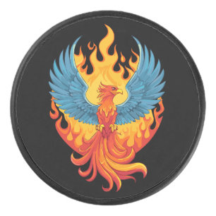 Palet De Hockey Oiseau de feu mythologique fantastique lumineux