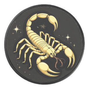 Palet De Hockey Ornement Puck de Hockey Scorpion Doré Cadeau Zodia