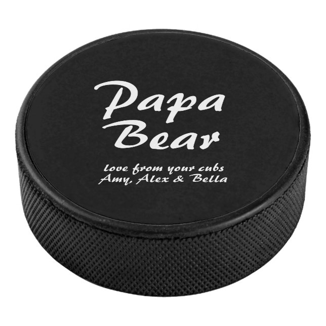 Palet De Hockey Papa Bear avec script de petits (3/4/2016 12:00:00 AM)