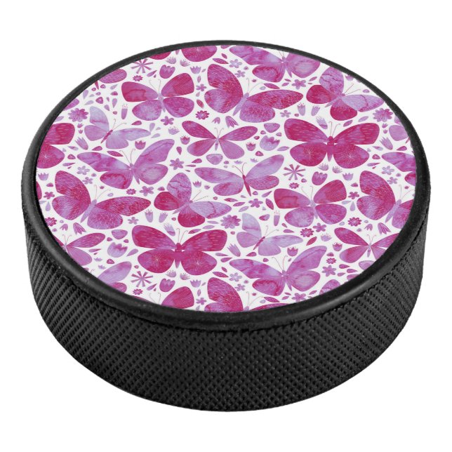Palet De Hockey Papillons Aquarelle Magenta Rose (3/4/2016 12:00:00 AM)