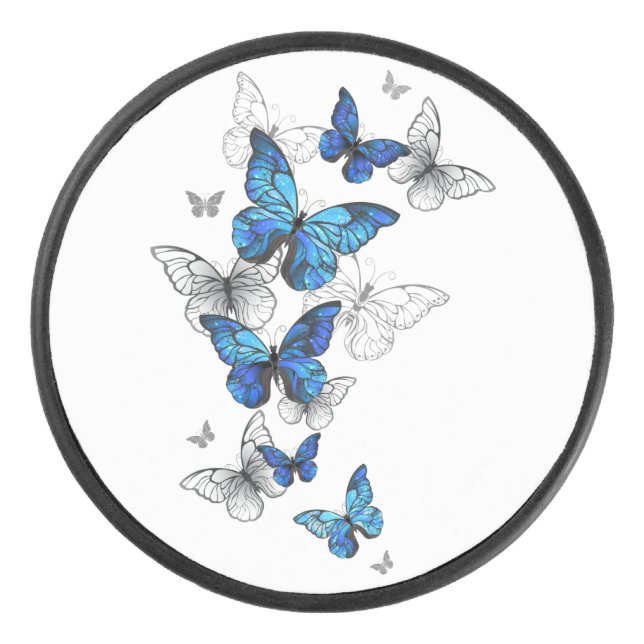 Palet De Hockey Papillons volants bleus Morpho (Devant)