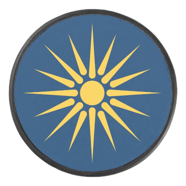 Palet De Hockey Patriotic hockey puck with flag of Macedonia (Devant)