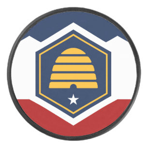 Palet de hockey patriotique avec drapeau de l'Utah