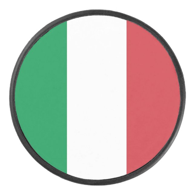 Palet De Hockey Patriotique de hockey avec drapeau d'Italie (Devant)
