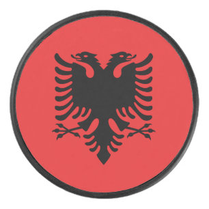 Palet De Hockey Patriotique hockeyeur avec drapeau d'Albanie
