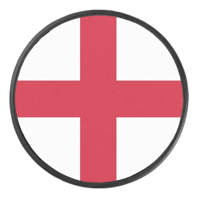 Palet De Hockey Patriotique hockeyeur avec drapeau d'Angleterre (Devant)