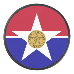 Palet De Hockey Patriotique hockeyeur avec drapeau de Dallas