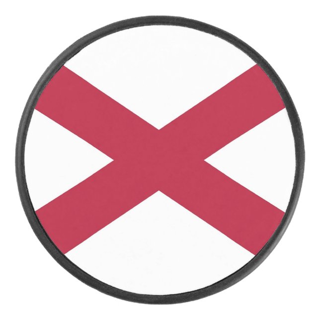 Palet De Hockey Patriotique hockeyeur avec drapeau de l'Alabama, U (Devant)