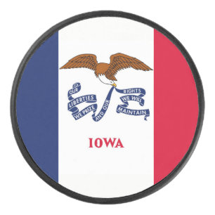 Palet De Hockey Patriotique hockeyeur avec drapeau de l'Iowa