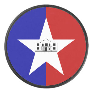Palet De Hockey Patriotique hockeyeur avec drapeau de San Antonio