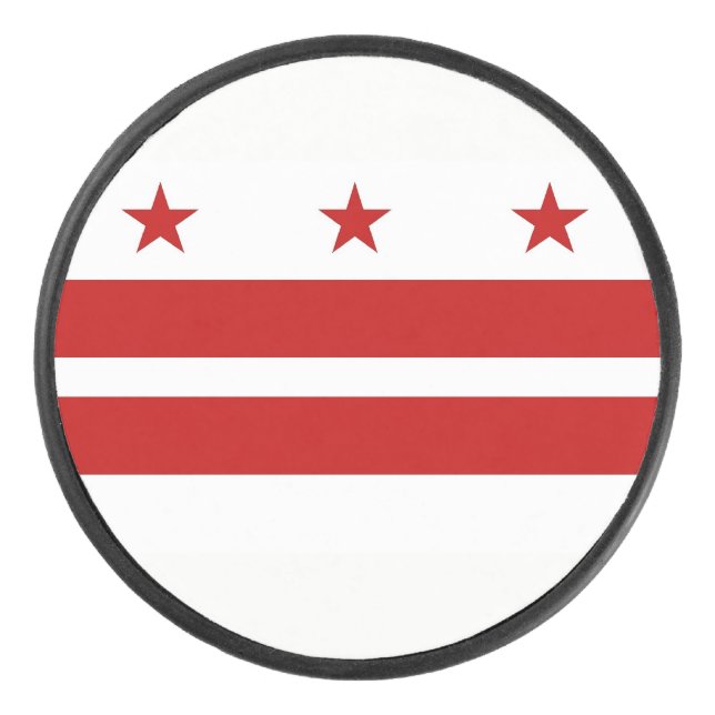 Palet De Hockey Patriotique hockeyeur avec drapeau de Washington D (Devant)