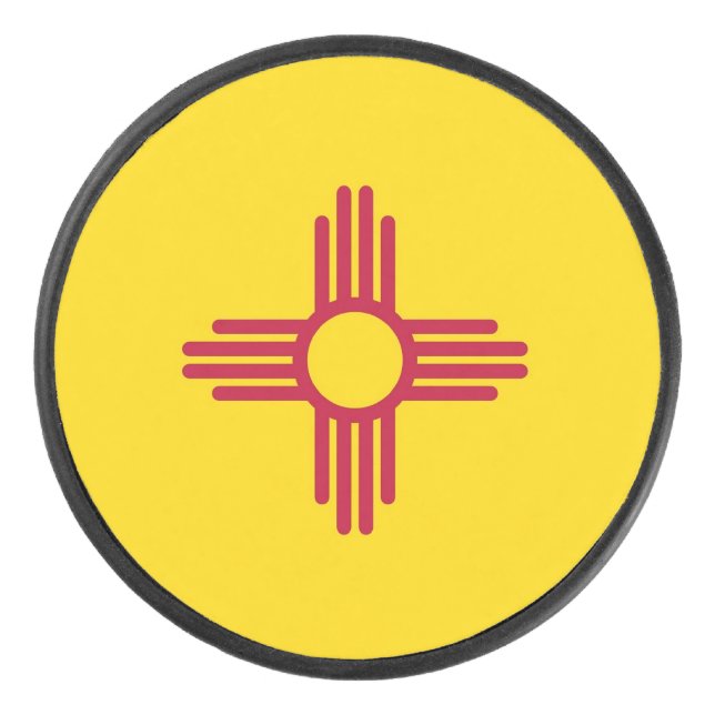 Palet De Hockey Patriotique hockeyeur avec drapeau du Nouveau-Mexi (Devant)