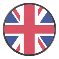 Patriotique hockeyeur avec drapeau du Royaume-Uni