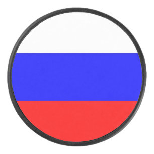Palet De Hockey Patriotique hockeyeur avec drapeau russe