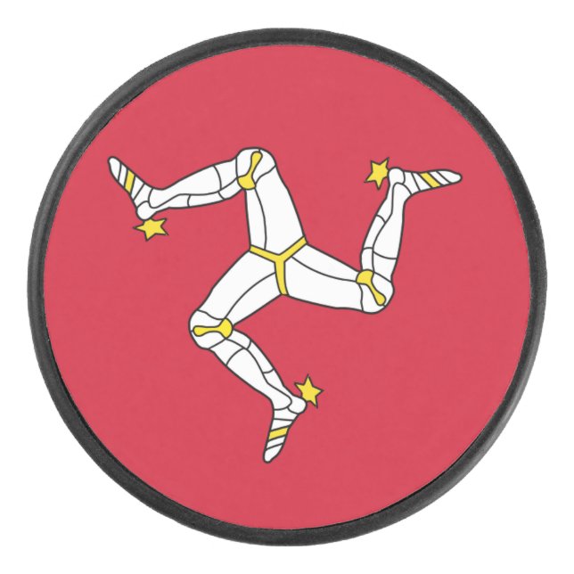 Palet De Hockey Patriotique hockeyeuse avec drapeau de l'île de Ma (Devant)
