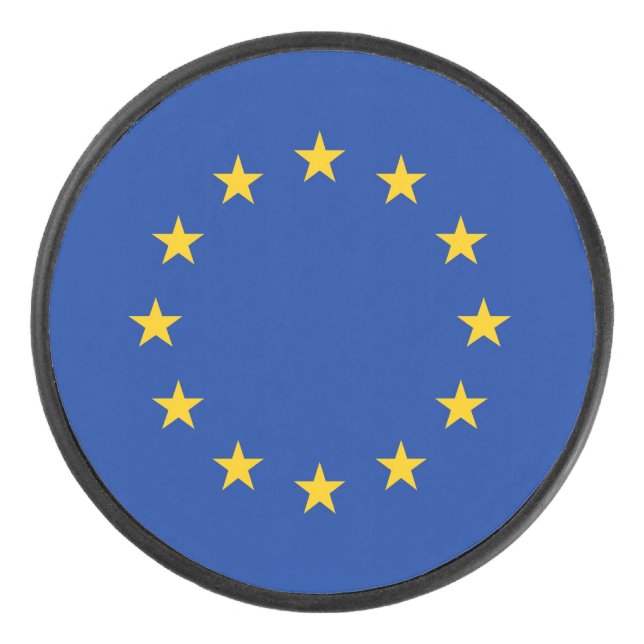 Palet De Hockey Patriotique hockeyeuse avec drapeau de l'Union eur (Devant)