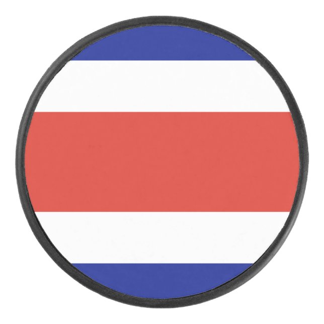 Palet De Hockey Patriotique hockeyeuse avec drapeau du Costa Rica (Devant)