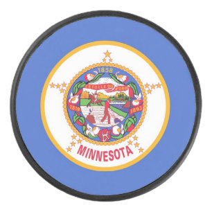 Palet De Hockey Patriotique hockeyeuse avec drapeau du Minnesota