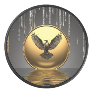 Palet De Hockey Pendentif Aigle Royal Métallique Liquide 