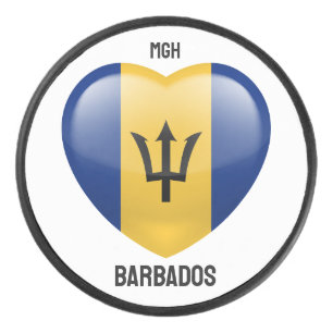 Palet De Hockey Personnalisé Monogramme Barbados Love