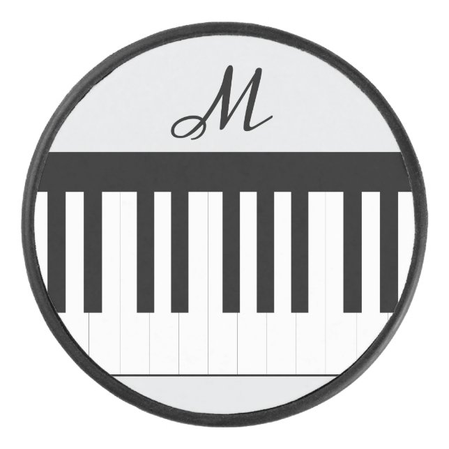 Palet De Hockey Piano Keys Stylish Monogram Musique Thème (Devant)