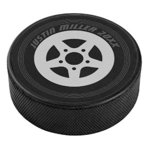 Palet De Hockey Pneu de voiture noire cool et jante de hockey sur