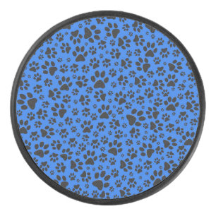 Palet De Hockey Pois de chien noir et blanc Pointe Polka sur le bl
