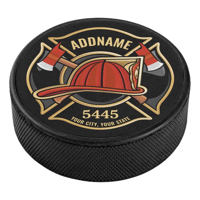 Palet De Hockey Pompier AJOUTER LE NOM Insigne du service de pompi (3/4/2016 12:00:00 AM)