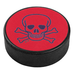 Palet De Hockey Poupée de hockey rouge crâne rouge